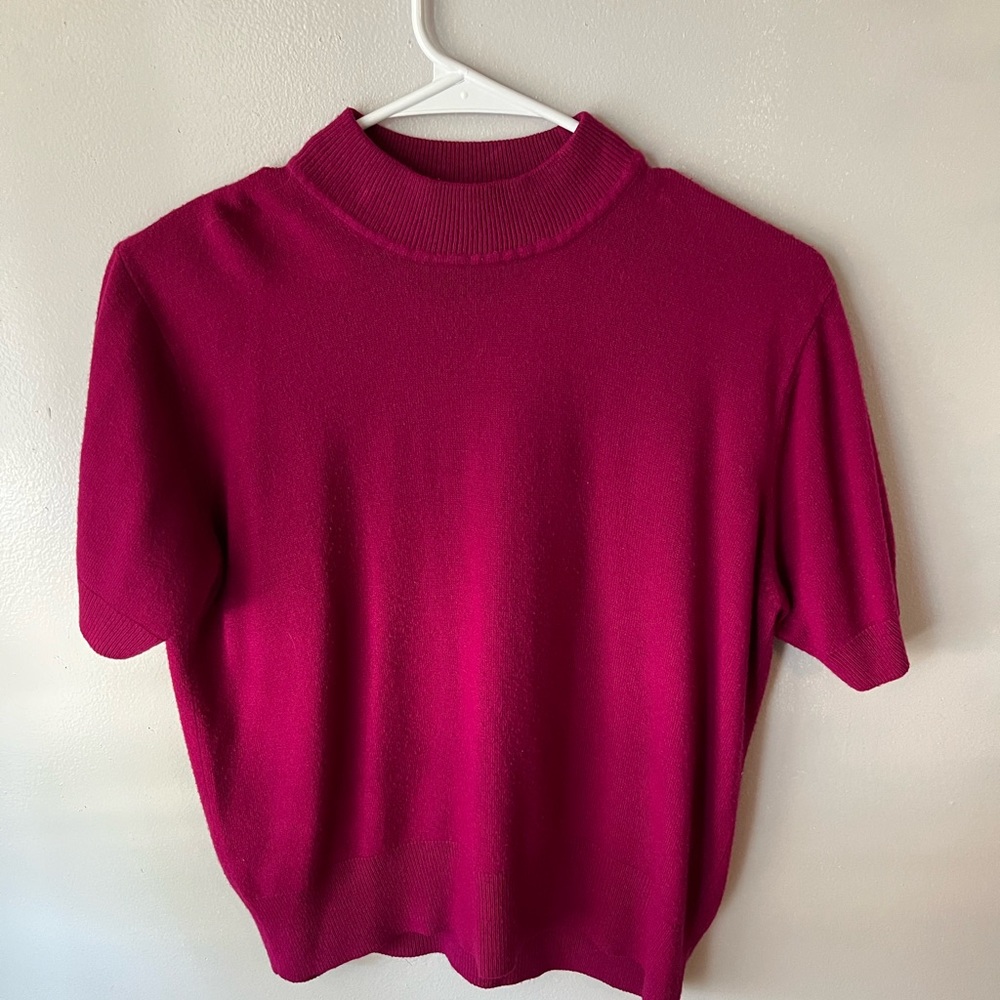 Pink Knitted Mock Neck